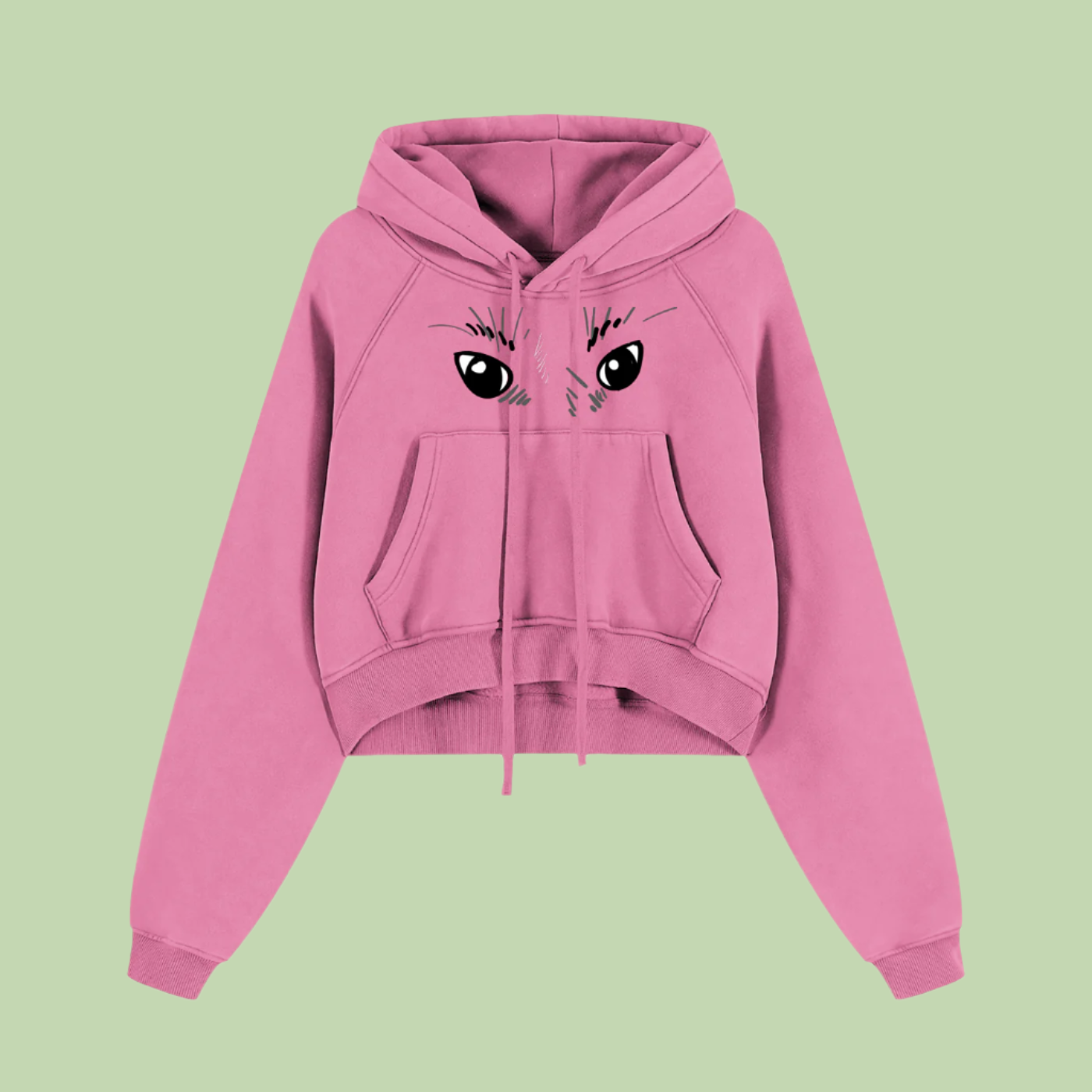 Eyes x Grayscale | Snow Washed Mochi Gardens Cropped Hoodie - 355 GSM
