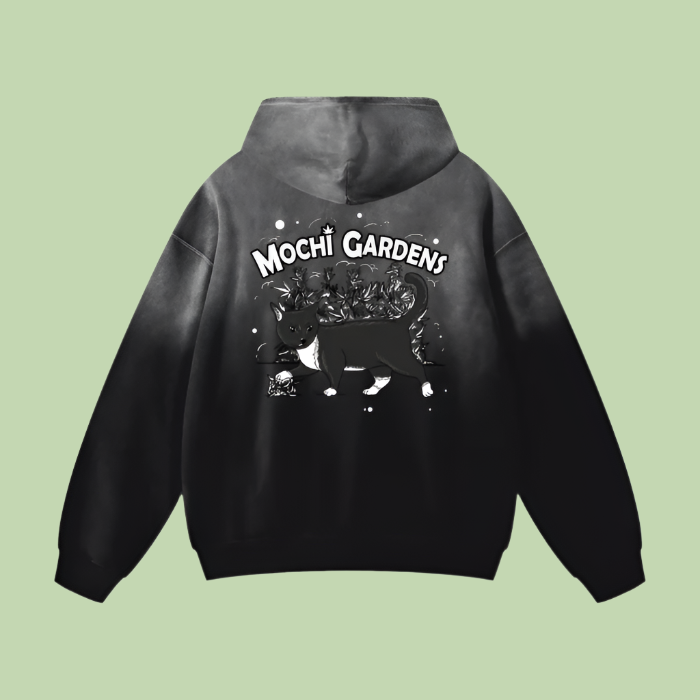 "Head / Grayscale Logo" Monkey Wash Drop Shoulder Oversized Hoodie - 400 GSM