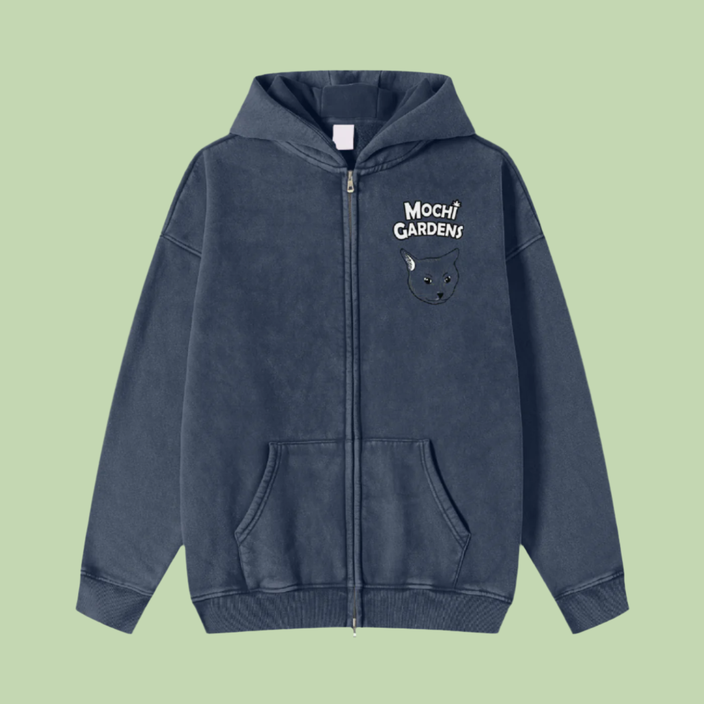 Head Smoke x Grayscale | Snow Washed Zip-Through Mochi Gardens Hoodie