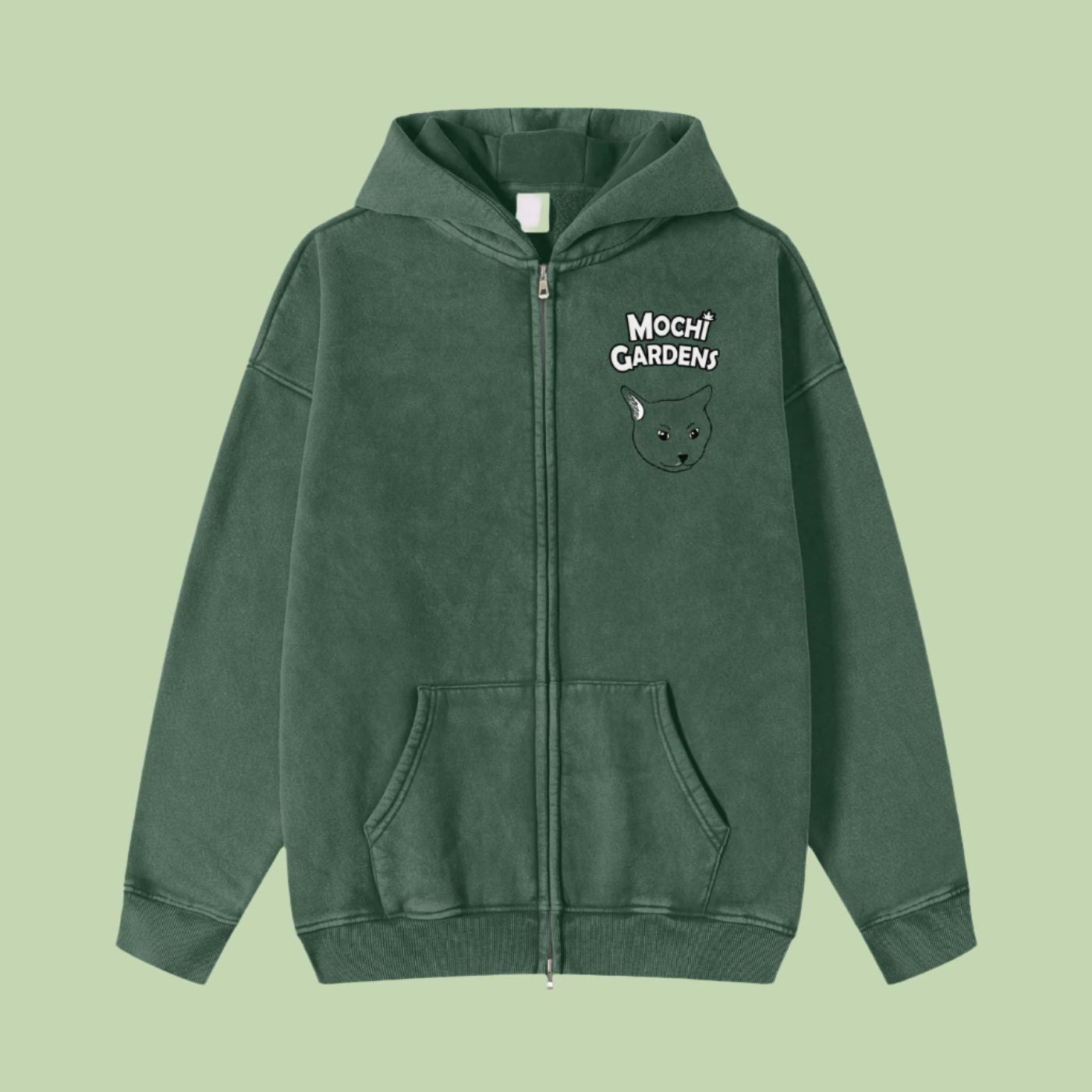 Head Smoke x Grayscale | Snow Washed Zip-Through Mochi Gardens Hoodie