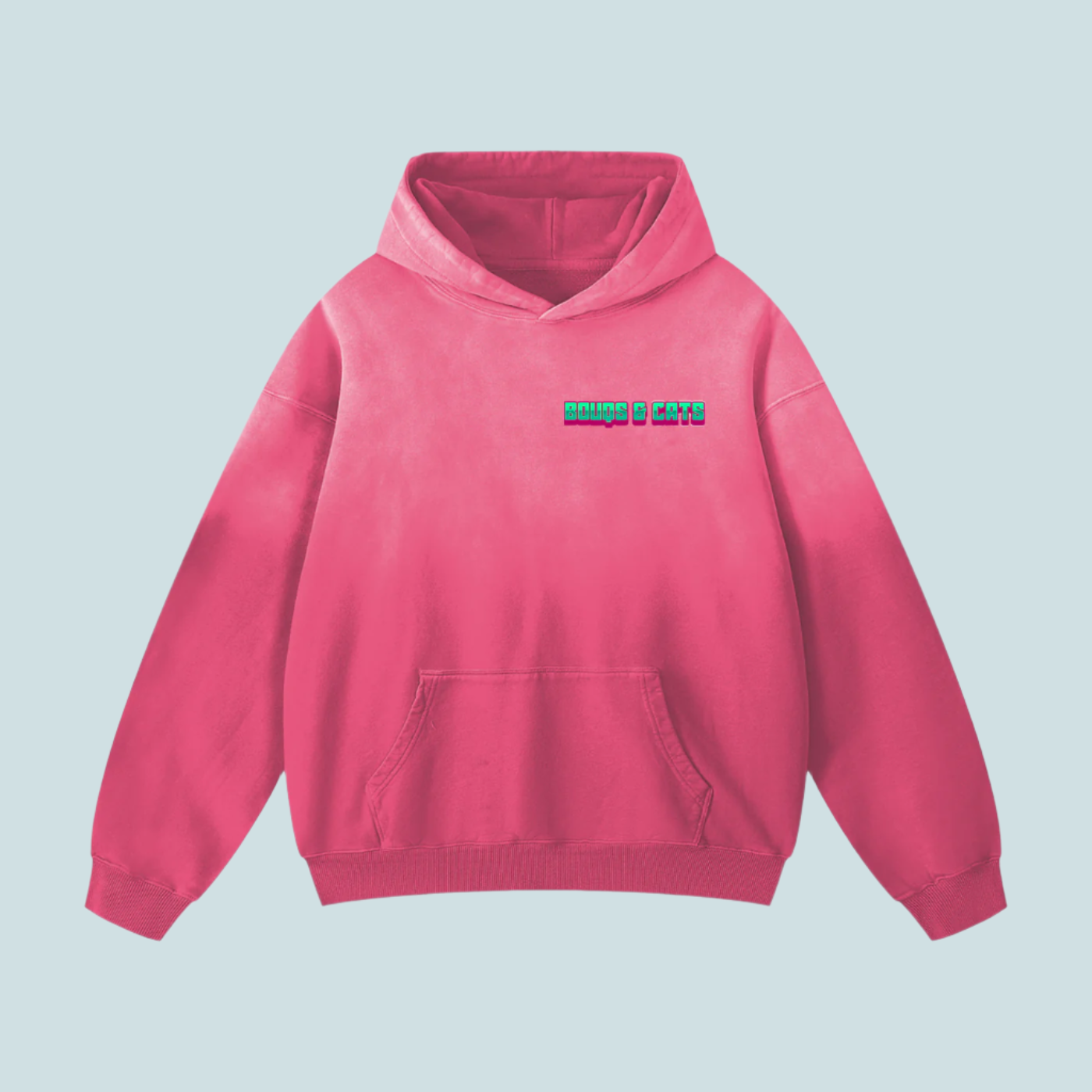 House Music Cats | Monkey Wash BOUQS&CATS Hoodie - 400 GSM