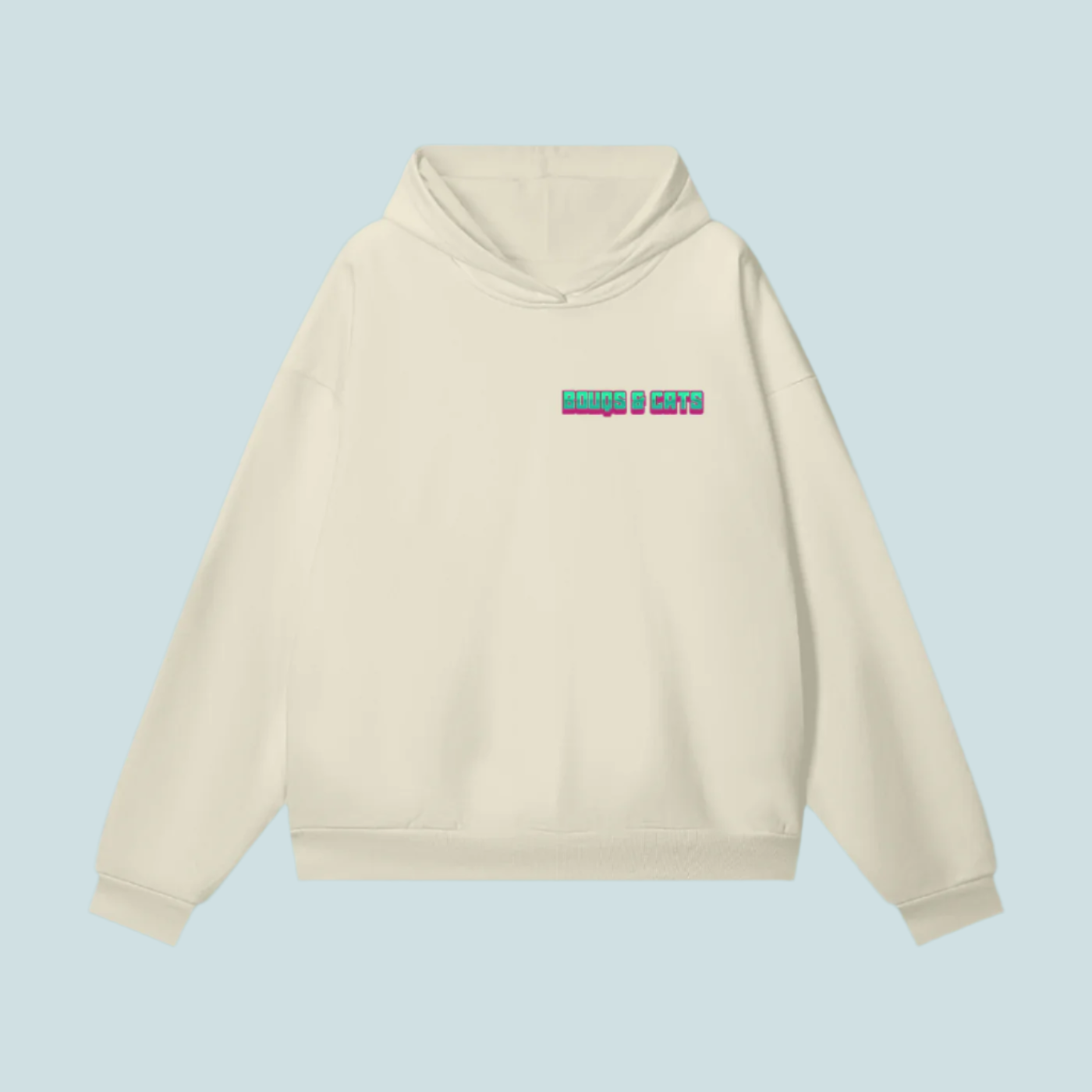 House Music Cats | Heavyweight Hidden Pocket BOUQS&CATS Fleece Hoodie - 460 GSM