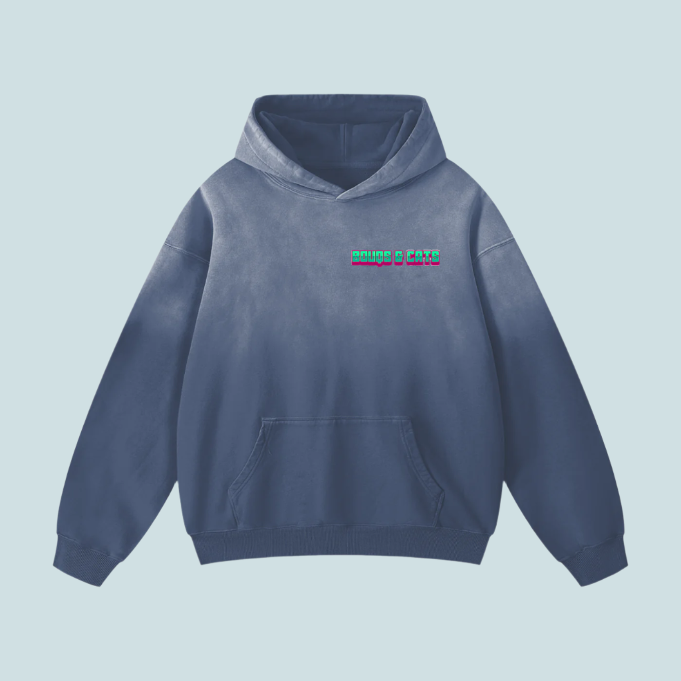 House Music Cats | Monkey Wash BOUQS&CATS Hoodie - 400 GSM