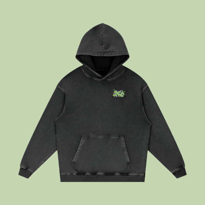 Purple Nug x Purple | Acid Wash Mochi Gardens Hoodie - 420 GSM