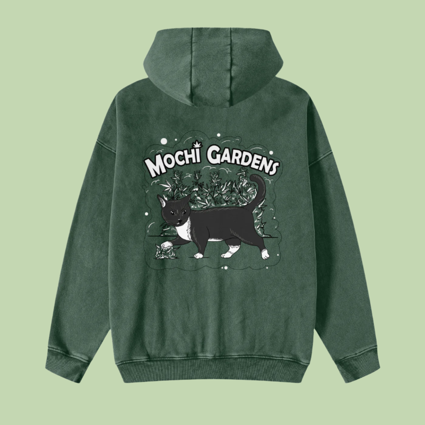 Head Smoke x Grayscale | Snow Washed Zip-Through Mochi Gardens Hoodie