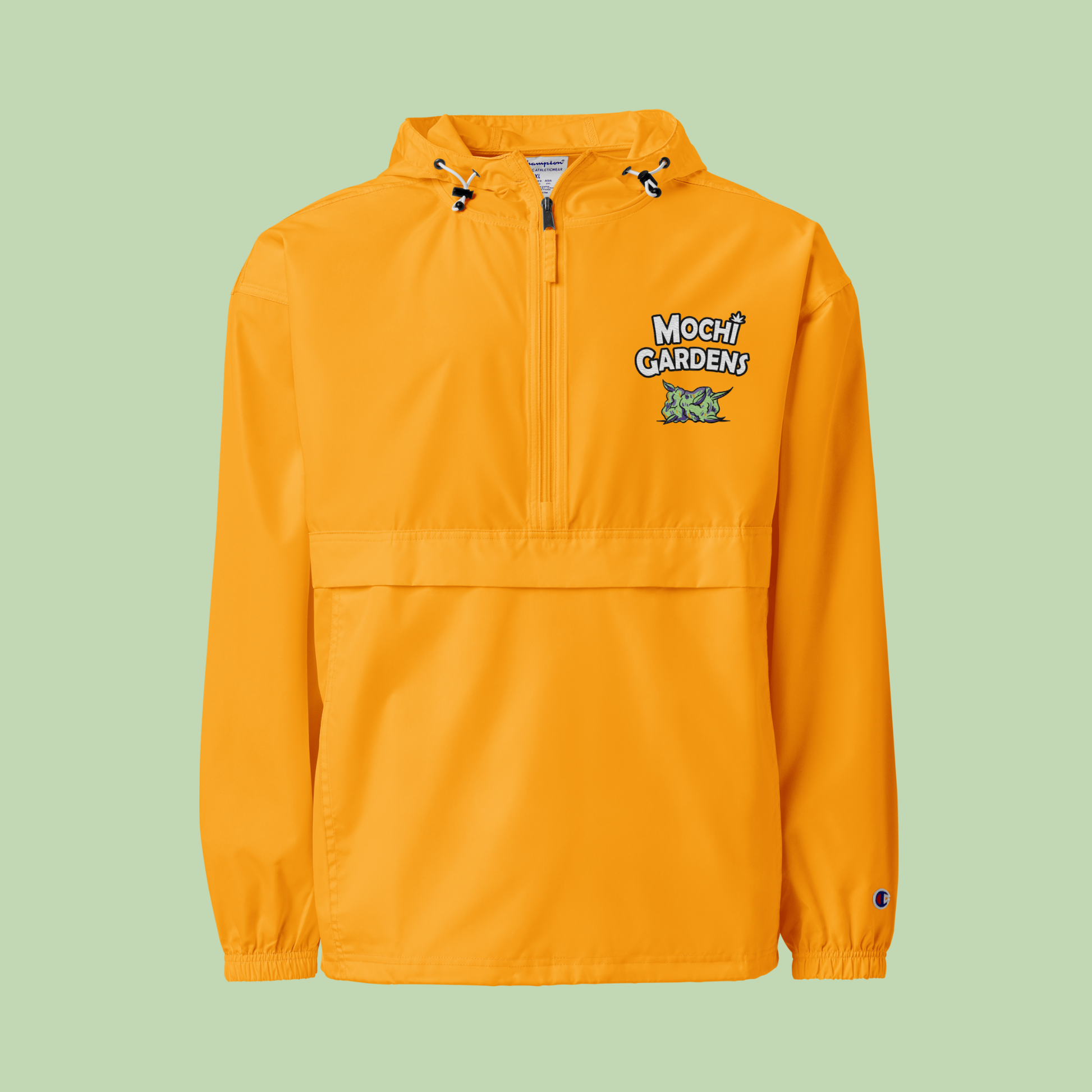Nug Smoke | Embroidered Champion Packable Jacket by Mochi Gardens