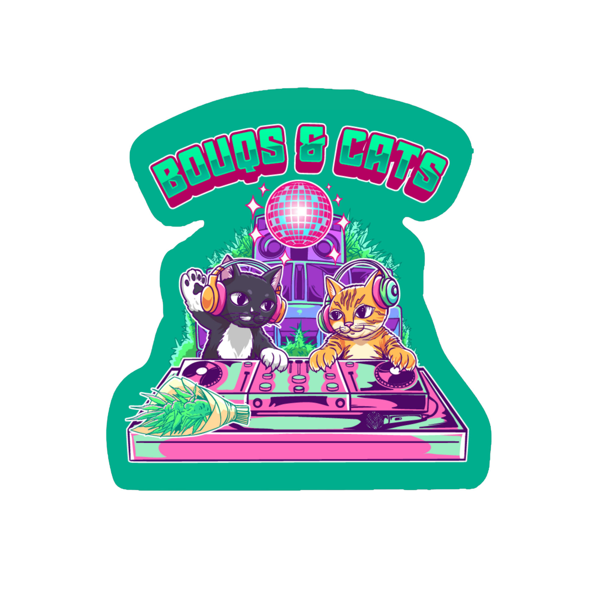 BOUQS&CATS Logo 2" Sticker