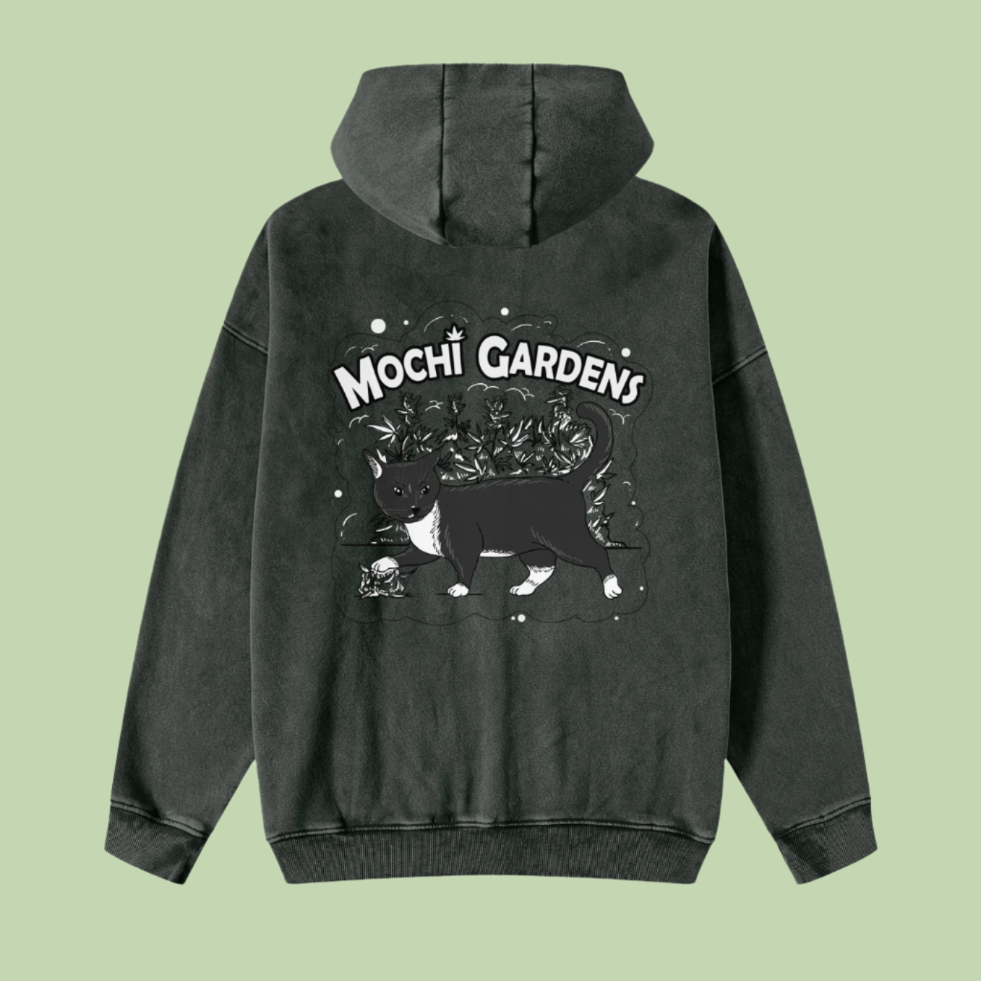 Head Smoke x Grayscale | Snow Washed Zip-Through Mochi Gardens Hoodie