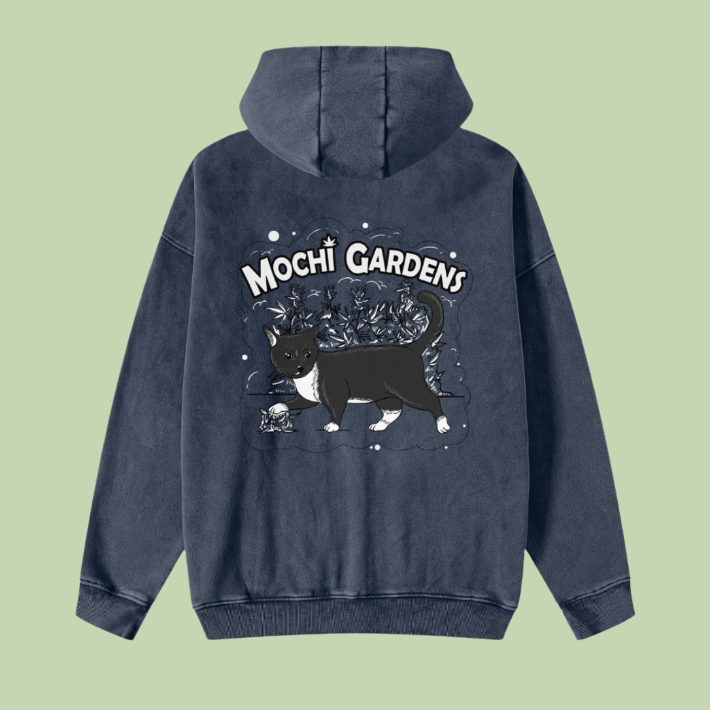 Head Smoke x Grayscale | Snow Washed Zip-Through Mochi Gardens Hoodie