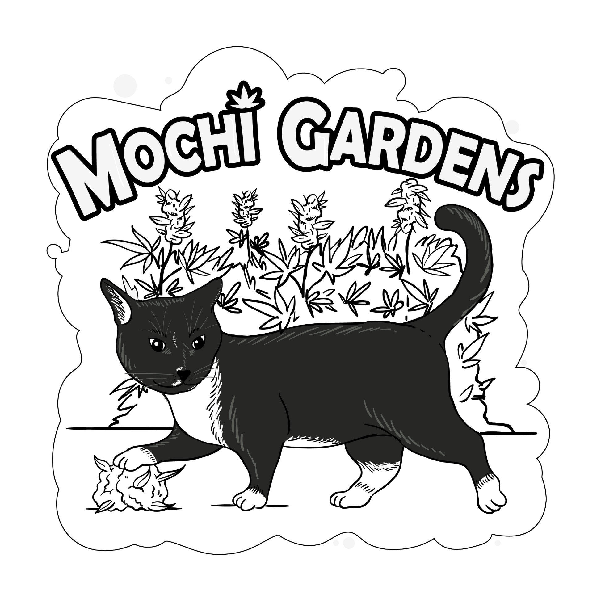 Mochi Gardens Logo Transparent 3" Sticker