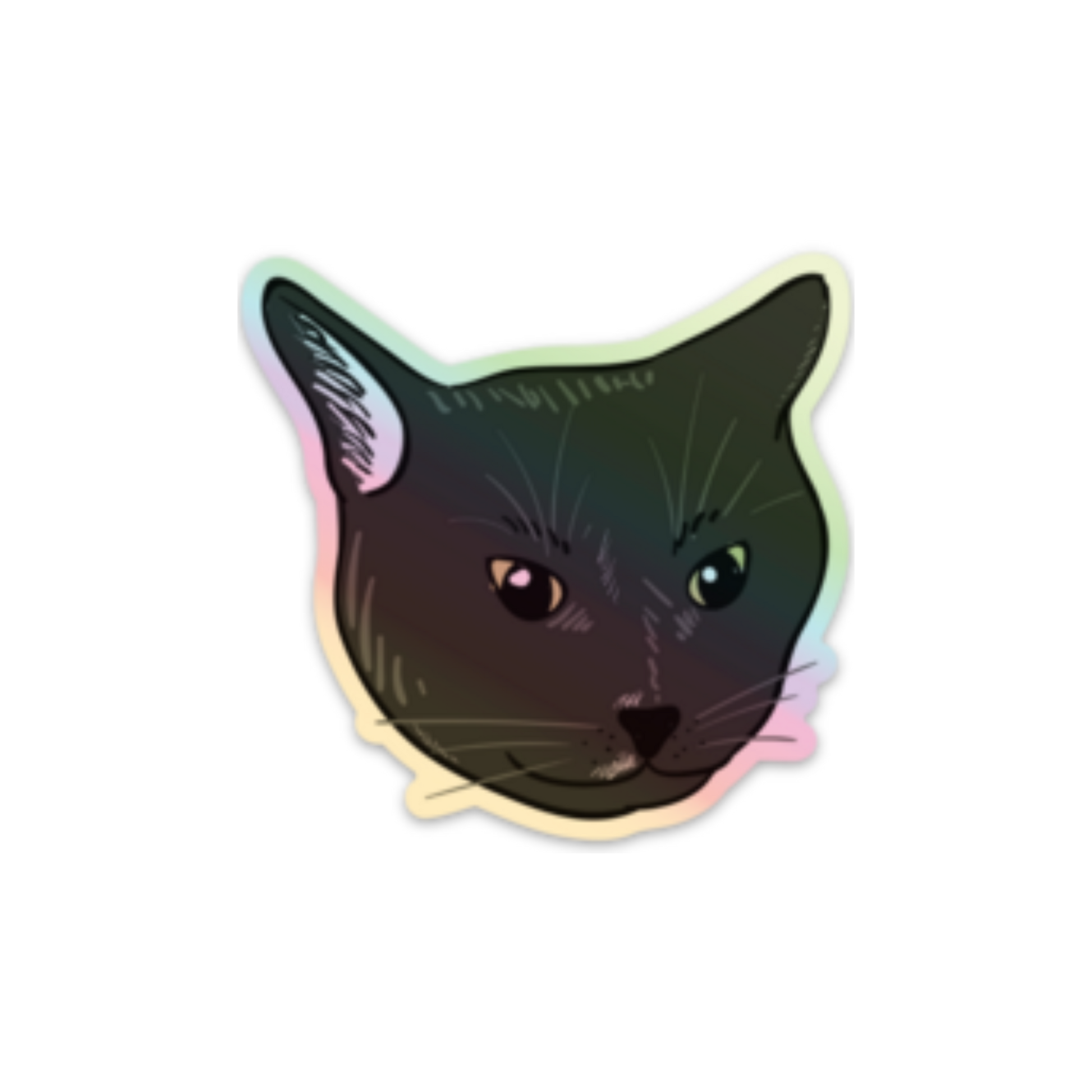 Mochi Head Holographic 3" Sticker