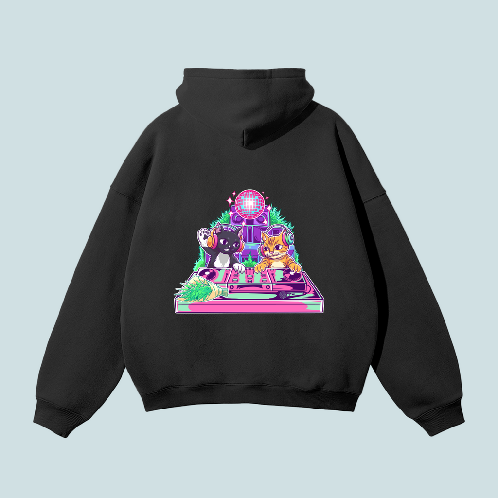 Eyes x House Cats | Streetwear Fleece  BOUQS&CATS Hoodie -350 GSM