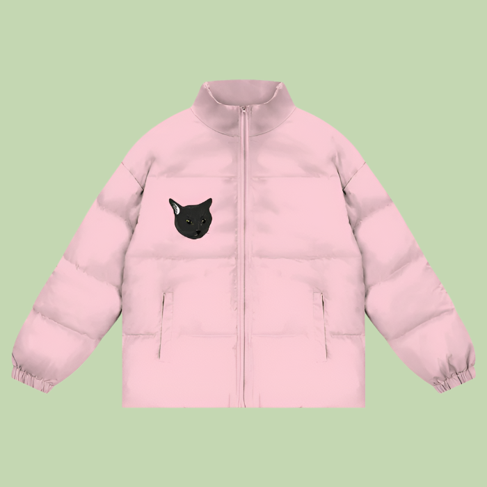 "Mochi Head" Unisex Zipper Puffer Coat - 900 GSM