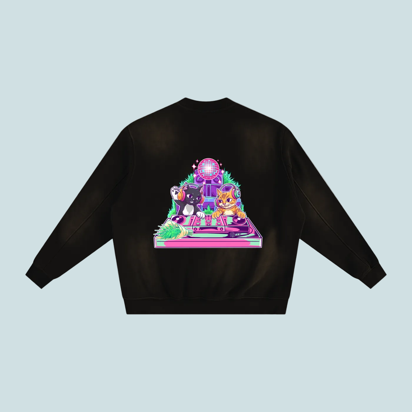 House Cats | Sunfaded BOUQS&CATS Fleeced Sweatshirt - 375 GSM