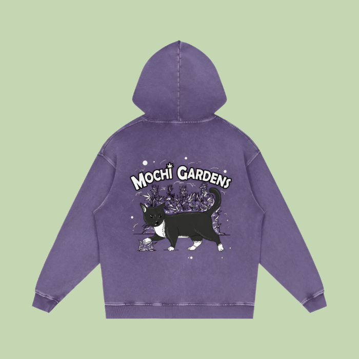 "Head / Grayscale Logo" Acid Wash Hoodie - 420 GSM