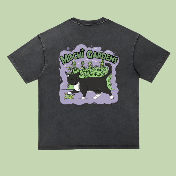 Purple Nug x Purple | Heavyweight Acid Wash Mochi Gardens Tee - 300 GSM