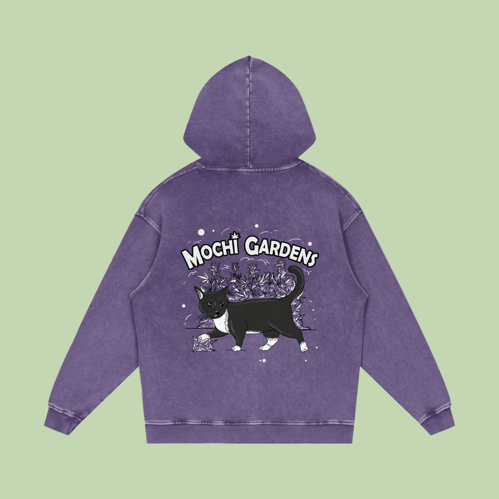 Eyes x Grayscale | Acid Wash Mochi Gardens Hoodie - 420 GSM
