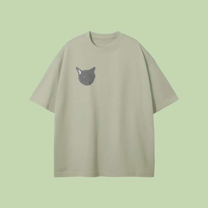 "Head / Grayscale Logo" Oversize Loose Fit T-Shirt - 275 GSM
