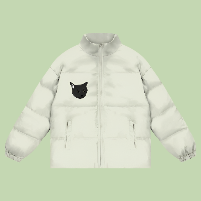"Mochi Head" Unisex Zipper Puffer Coat - 900 GSM