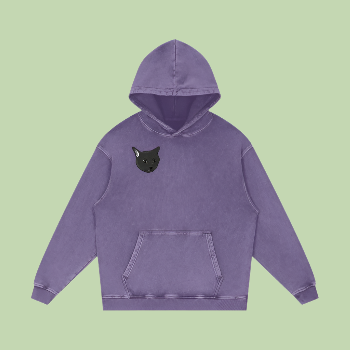 "Head / Grayscale Logo" Acid Wash Hoodie - 420 GSM