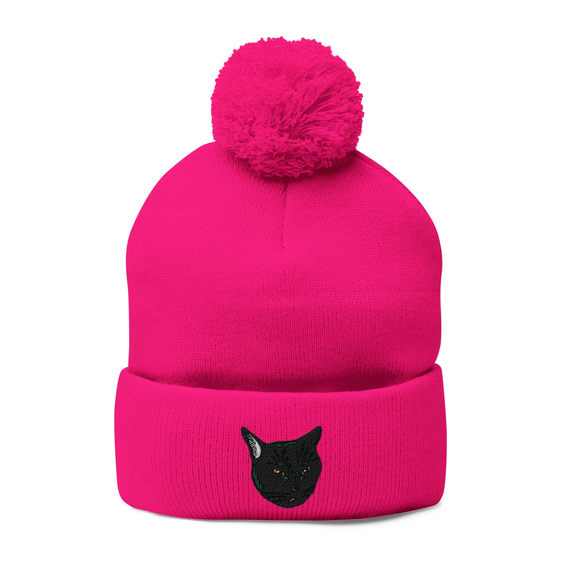 Embroidered Mochi Head | Mochi Gardens Pom-Pom Knit Cap