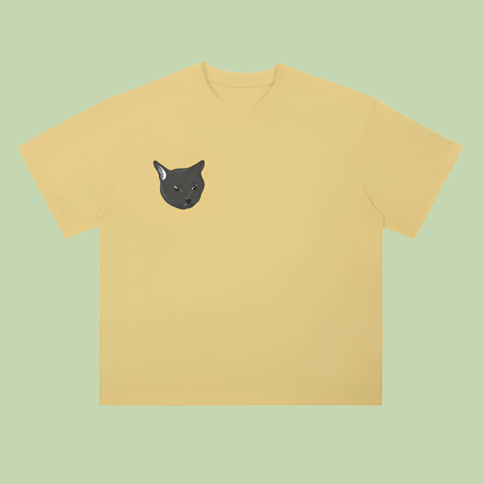 "Head / Grayscale Logo" Drop Shoulder T-Shirt - 300 GSM