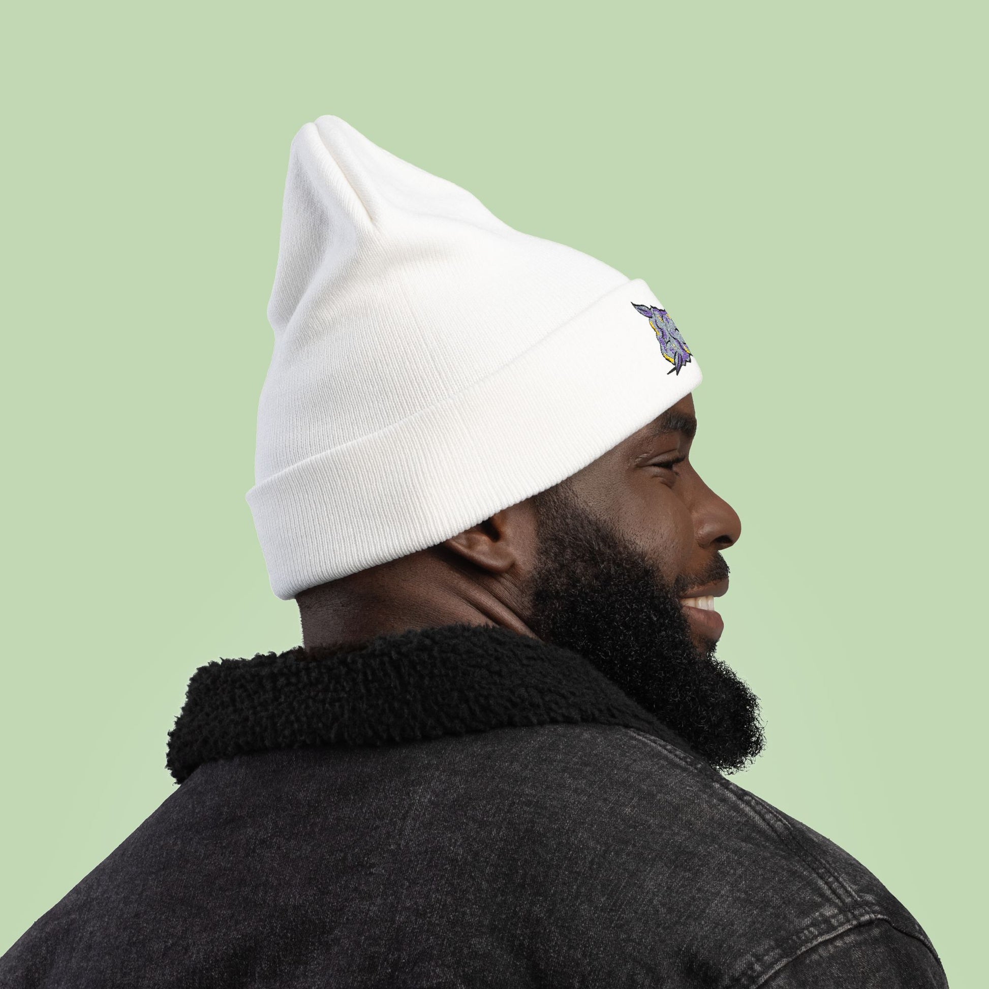 Embroidered Nug | Mochi Gardens Knit Beanie