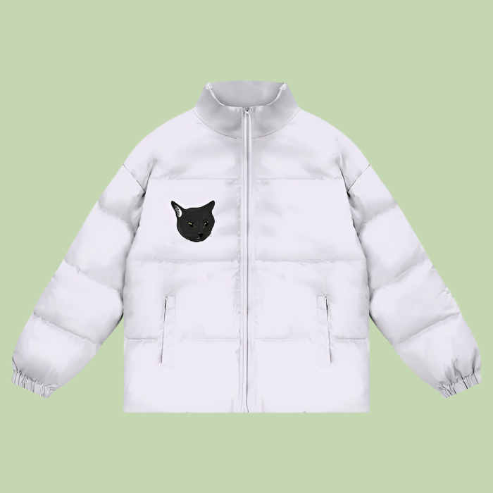 "Mochi Head" Unisex Zipper Puffer Coat - 900 GSM