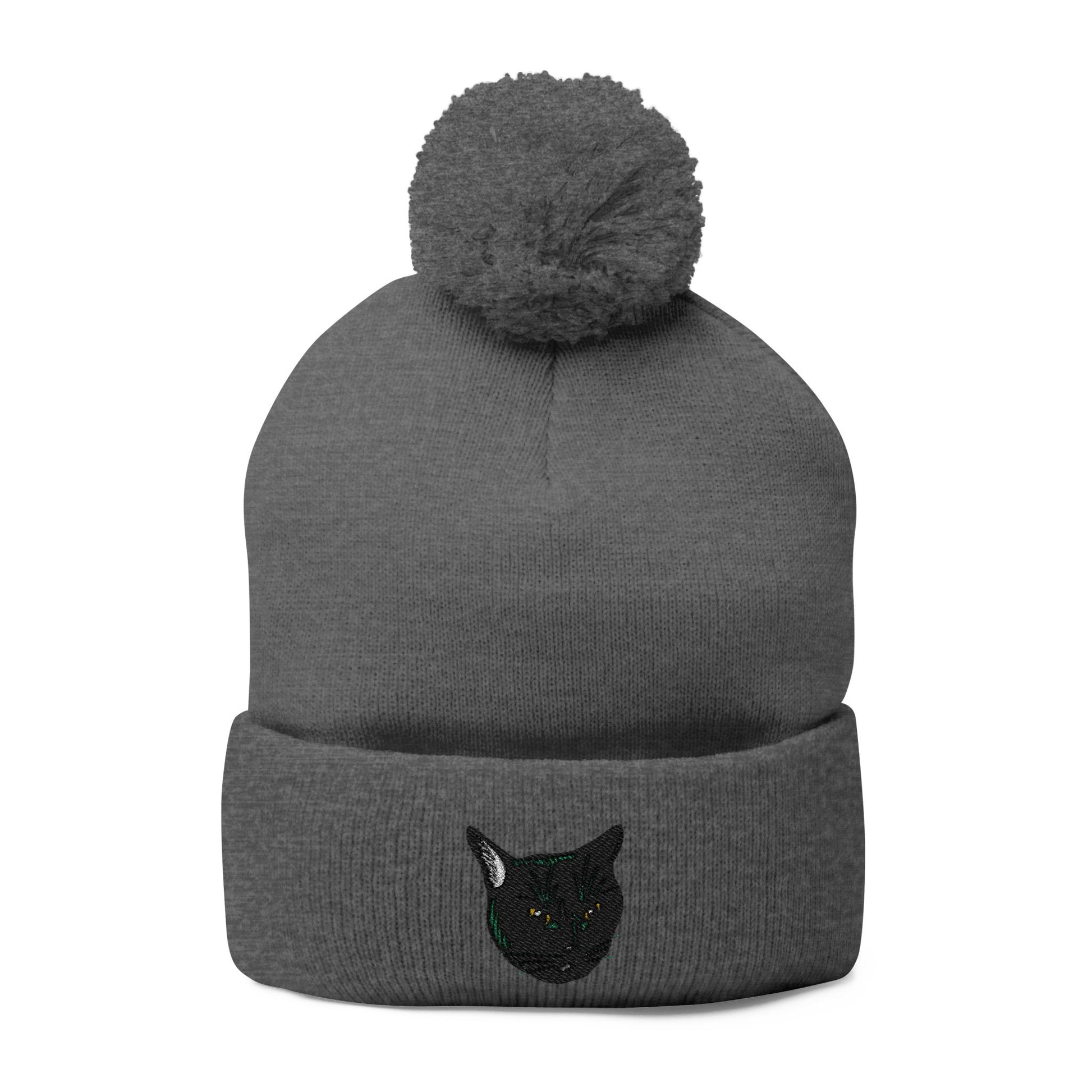Embroidered Mochi Head | Mochi Gardens Pom-Pom Knit Cap