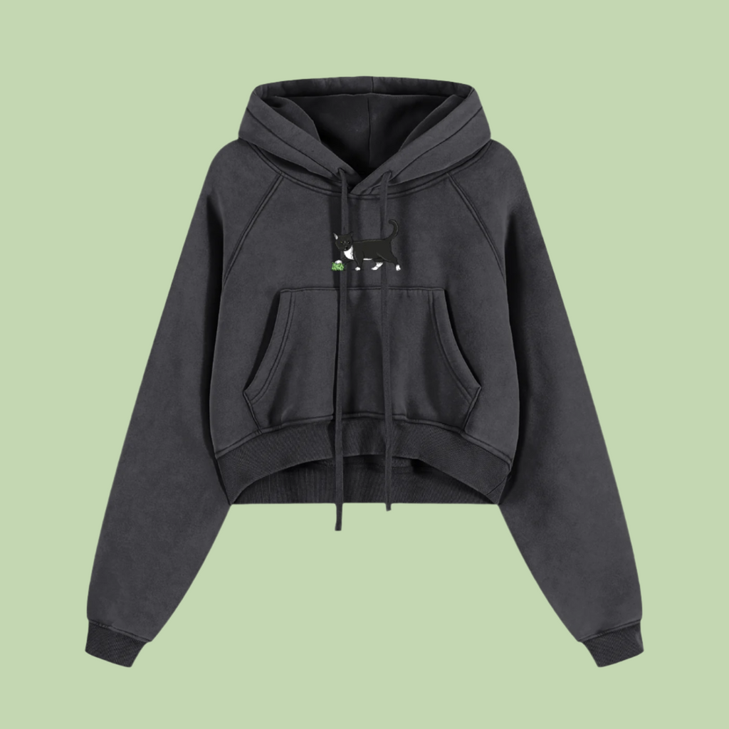 "Mochi Nug / Classic" Snow Washed Mochi Gardens Cropped Hoodie - 355 GSM