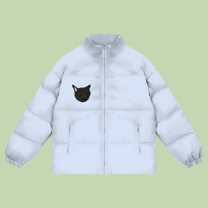 "Mochi Head" Unisex Zipper Puffer Coat - 900 GSM