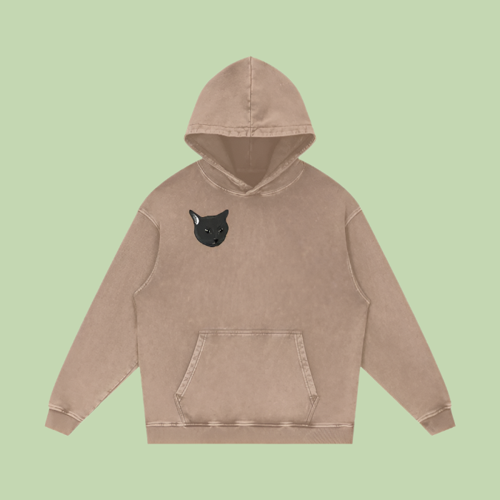 "Head / Grayscale Logo" Acid Wash Hoodie - 420 GSM