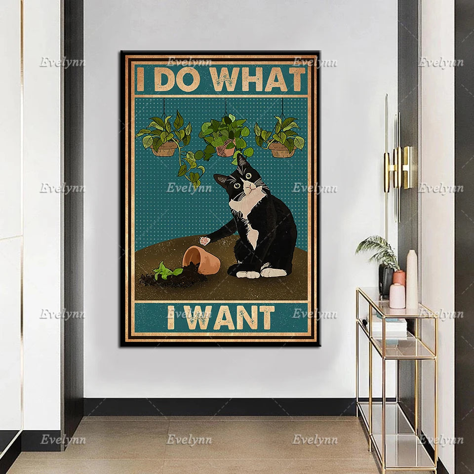 Cat Poster - I Do What I Want (Framed / Unframed)