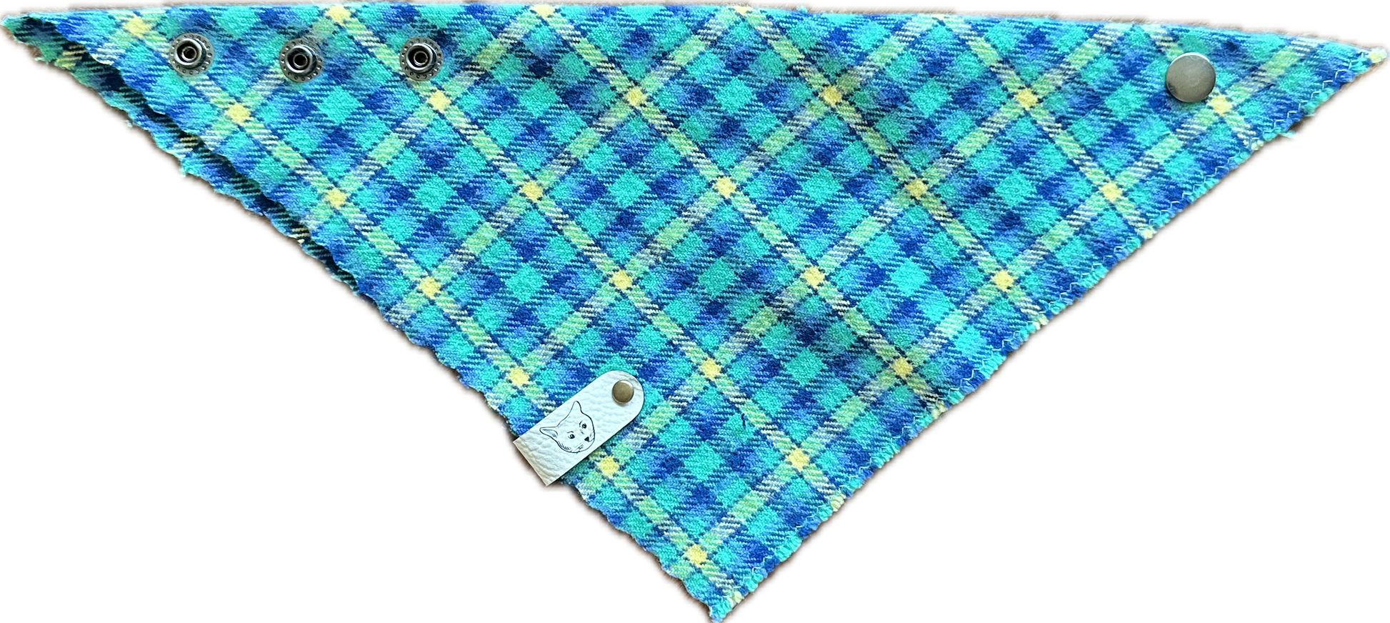 "Lumbercat Teal" Cat-Ker-Chief Cat Bandana