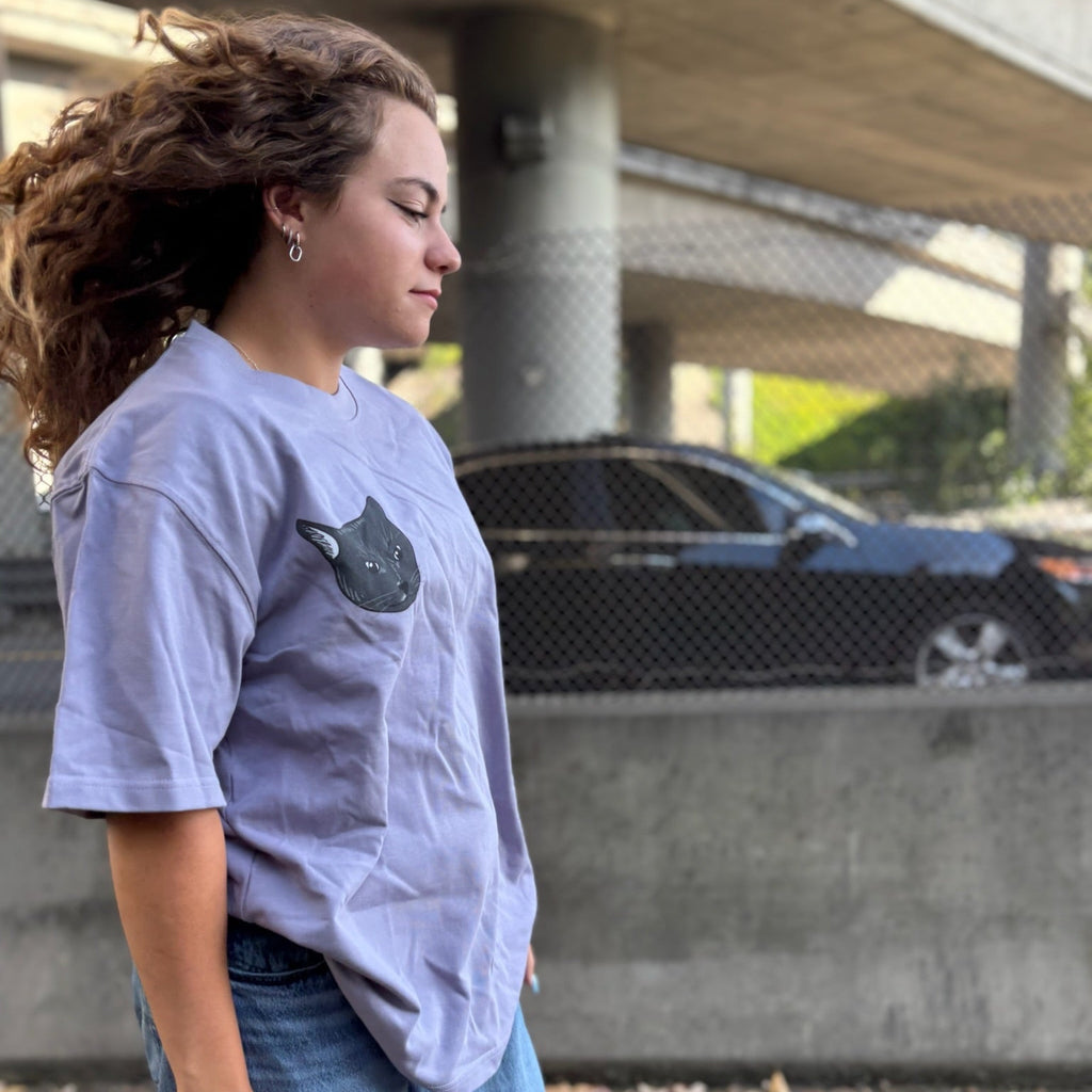 "Head / Grayscale Logo" Drop Shoulder T-Shirt - 300 GSM