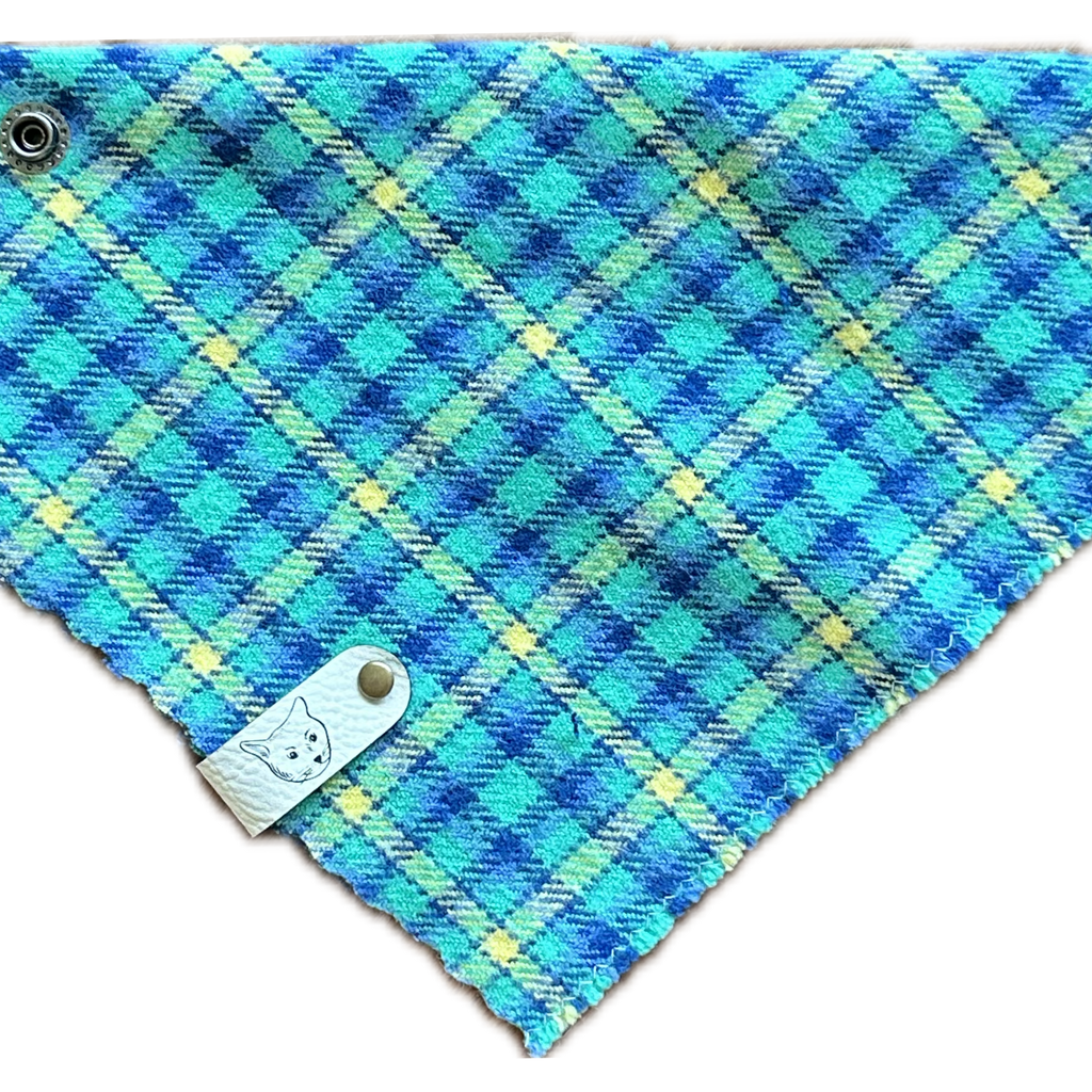 "Lumbercat Teal" Cat-Ker-Chief Cat Bandana
