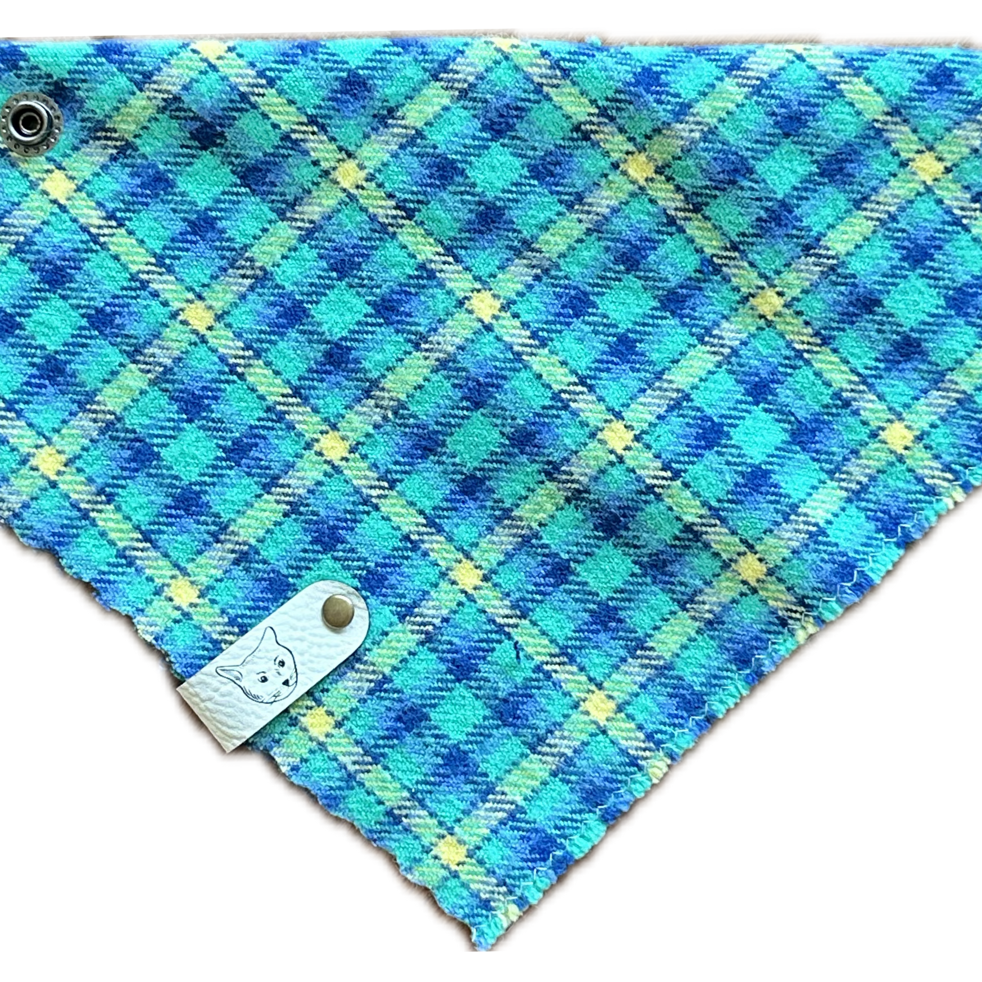 "Lumbercat Teal" Cat-Ker-Chief Cat Bandana