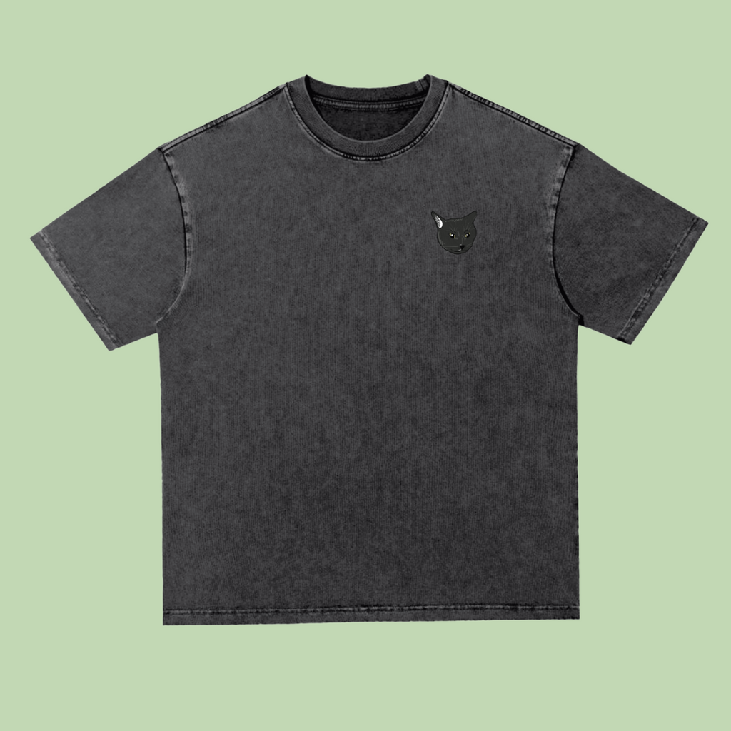 Mochi Trading Card | Heavyweight Acid Wash Tee - 300 GSM