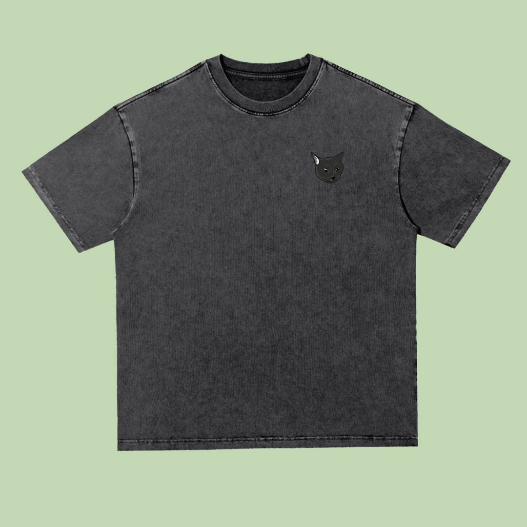 Mochi Trading Card | Heavyweight Acid Wash Tee - 300 GSM