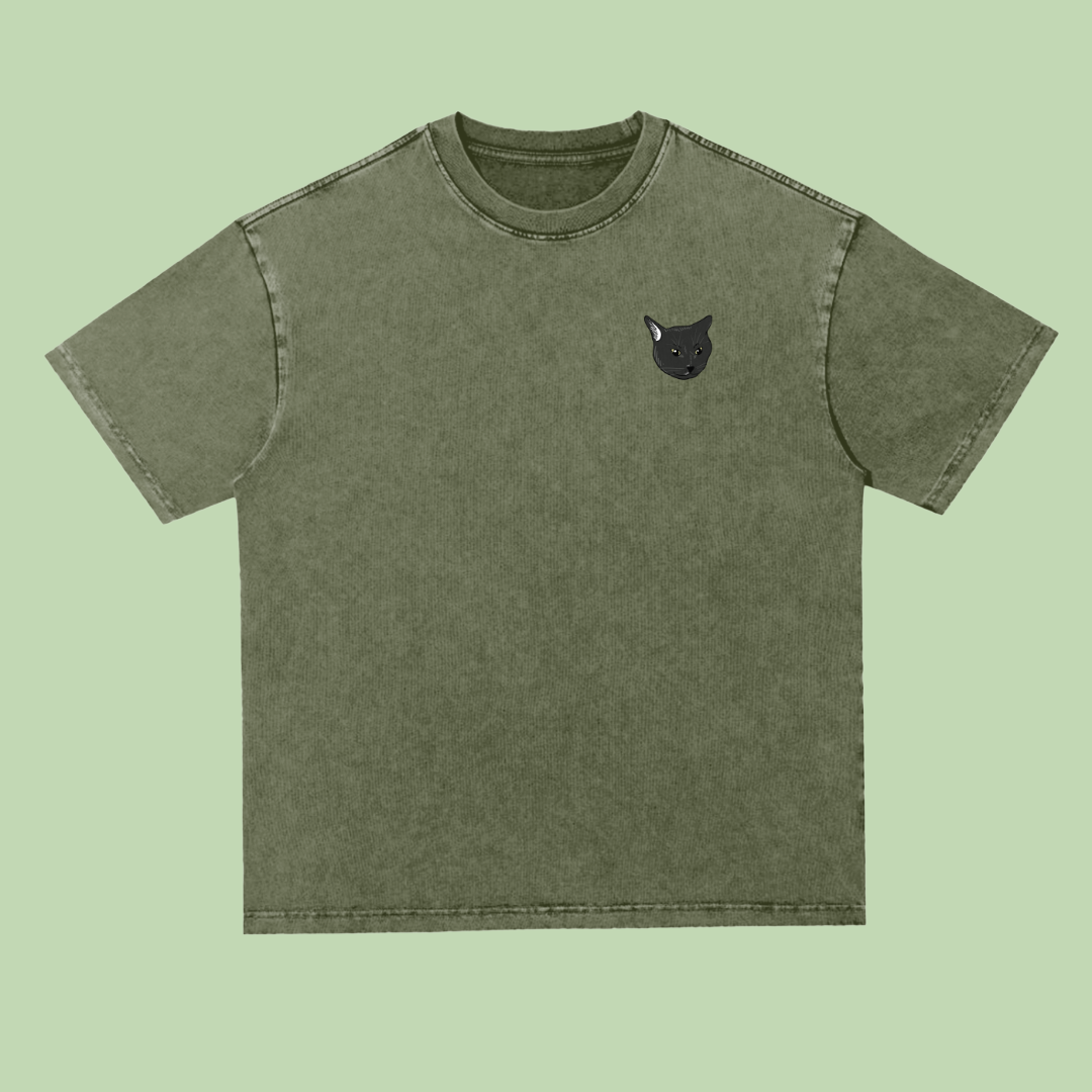 Mochi Trading Card | Heavyweight Acid Wash Tee - 300 GSM