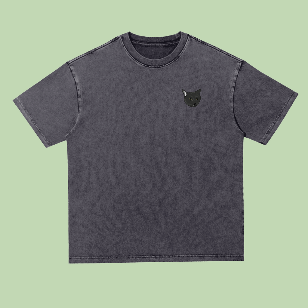 Mochi Trading Card | Heavyweight Acid Wash Tee - 300 GSM