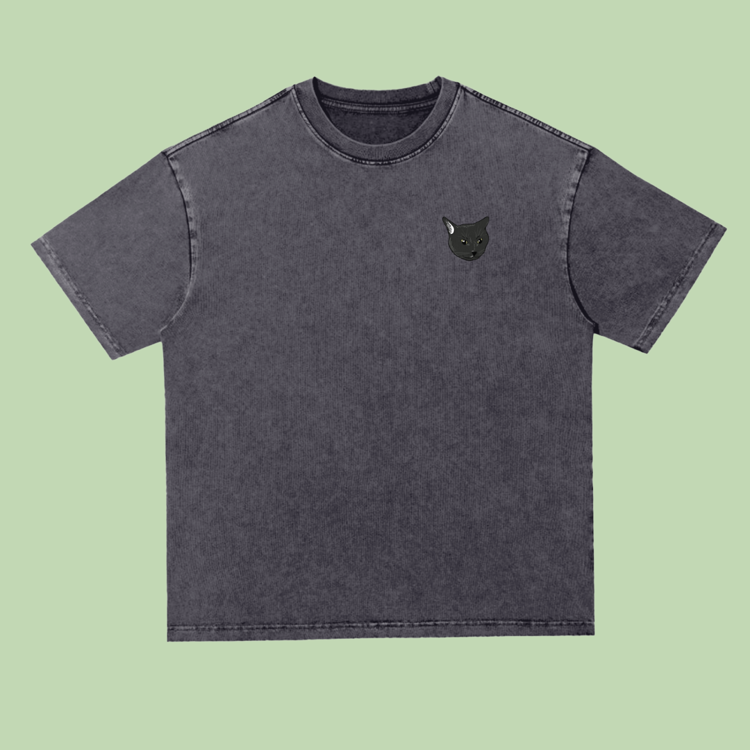 Mochi Trading Card | Heavyweight Acid Wash Tee - 300 GSM