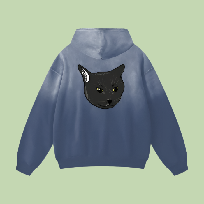 "Purple Nug / Head" Monkey Wash Drop Shoulder Hoodie - 400 GSM