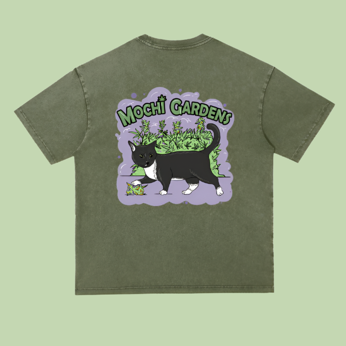 Purple Nug x Purple | Heavyweight Acid Wash Mochi Gardens Tee - 300 GSM