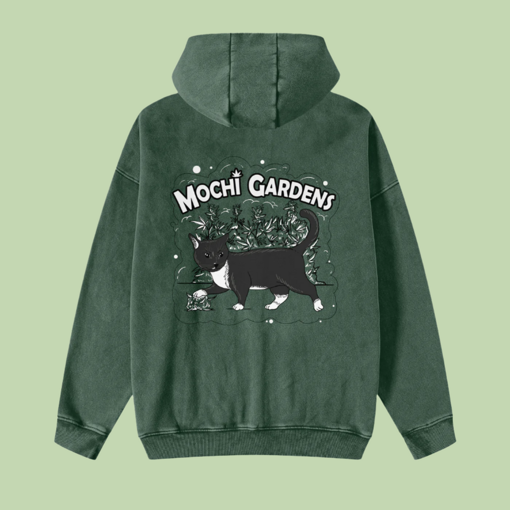 Head Smoke x Grayscale | Snow Washed Zip-Through Mochi Gardens Hoodie