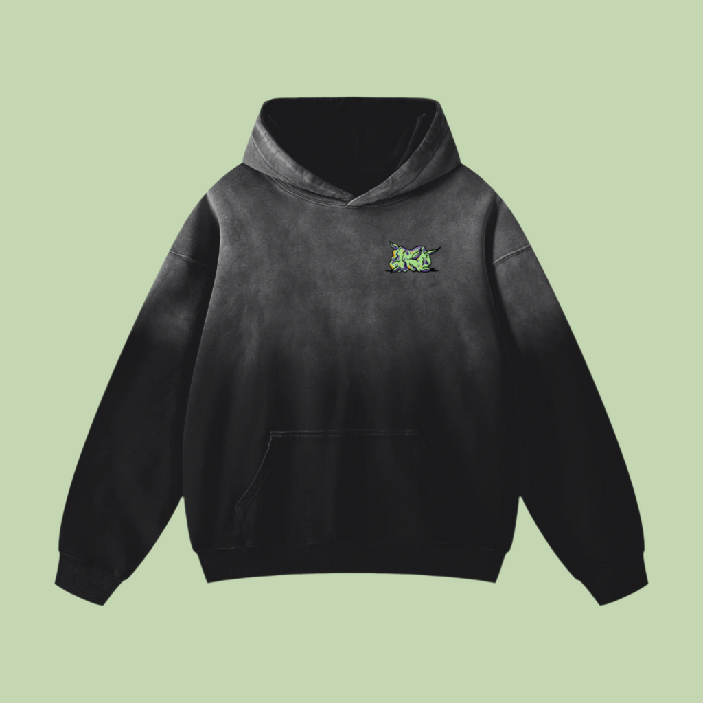 Purple Nug x Grayscale | Monkey Wash Mochi Gardens Hoodie - 400 GSM