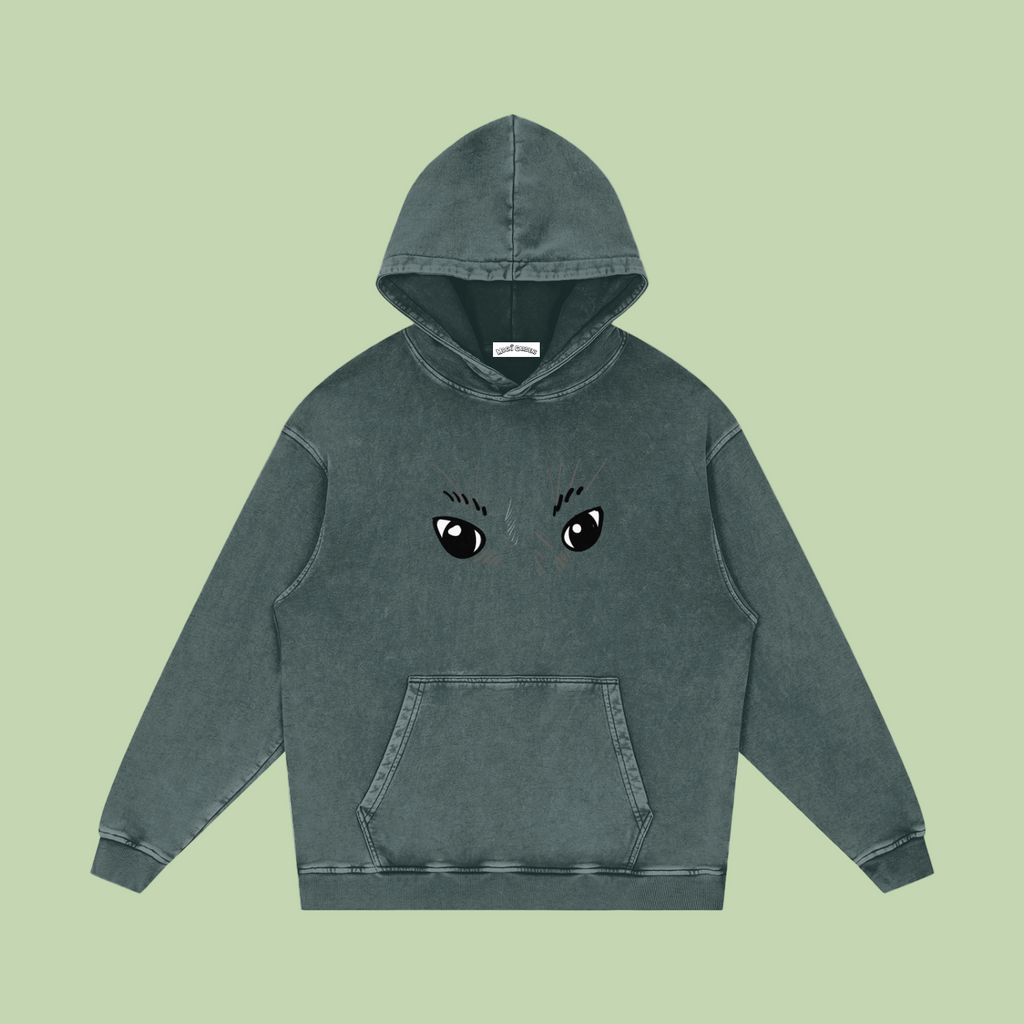 Eyes x Grayscale | Acid Wash Mochi Gardens Hoodie - 420 GSM