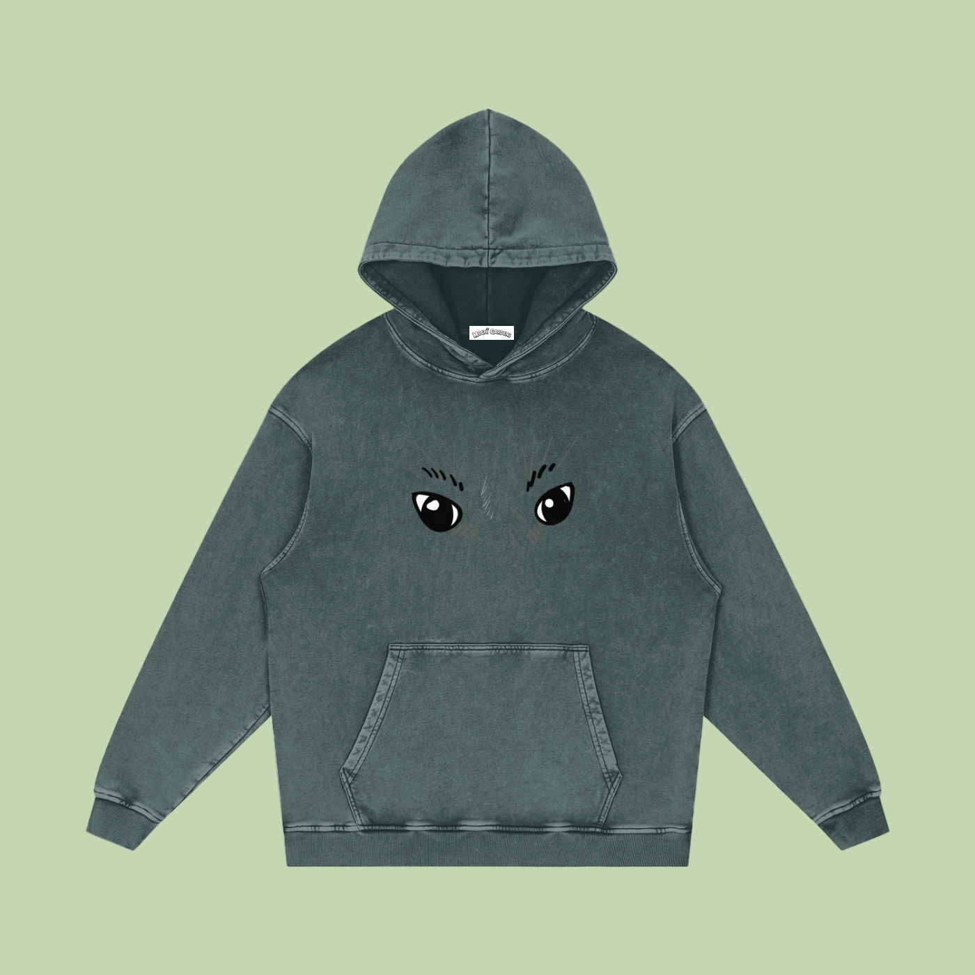 Eyes x Grayscale | Acid Wash Mochi Gardens Hoodie - 420 GSM
