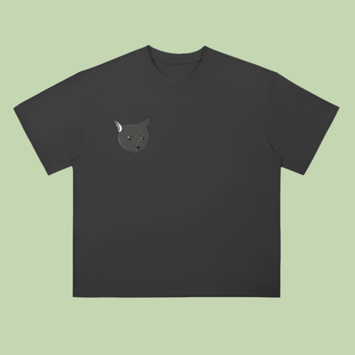 "Head / Grayscale Logo" Drop Shoulder T-Shirt - 300 GSM