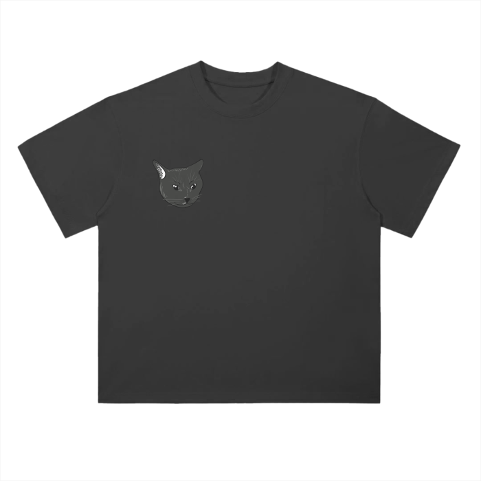 Drop Shoulder T-Shirt - 300 GSM "Head / Grayscale Logo"